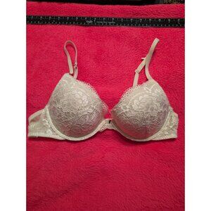 La Senza Obsession Push Up Bra 34C Cream Ivory Floral Lace Padded Underwire 0818